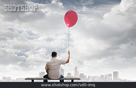 
                Mann, Verspielt, Luftballon, Hoffnung                   