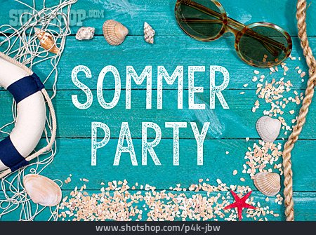 
                Einladung, Strandparty, Sommerfest                   