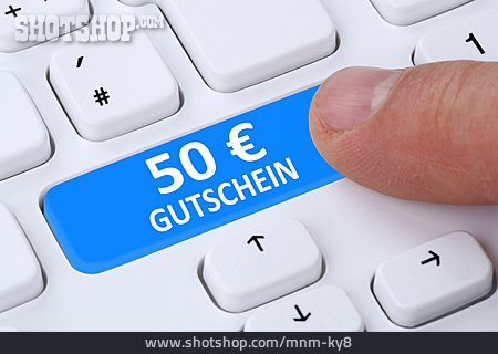 
                Einkaufen, Geschenk, Angebot, 50 Euro, Gutschein                   