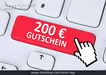 
                Angebot, 200 Euro, Internetshop, Gutschein                   