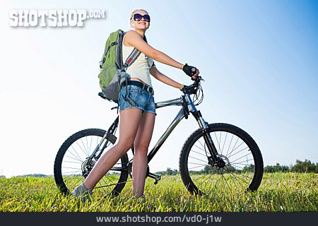 
                Frau, Radfahren, Radfahrerin                   