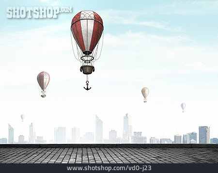 
                Heißluftballon, Fliegen, Freiheit, Anker                   