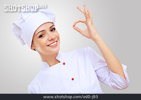 
                Handzeichen, Köchin, Köstlich                   