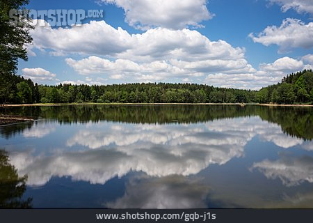 
                Landschaft, See, Wolken, Wasserspiegelung                   