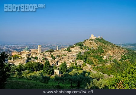 
                Mittelalterlich, Stadtkern, Assisi, Rocca Maggiore                   