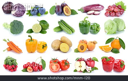 
                Obst, Lebensmittel, Gemüse, Collage                   