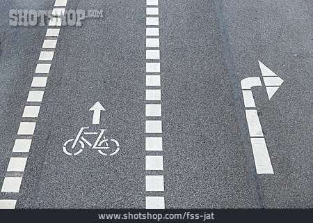 
                Fahrradweg, Radweg, Fahrbahnmarkierung                   