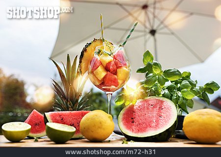 
                Früchte, Cocktail, Zutaten, Bowle, Sommergetränk                   