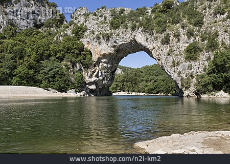 
                Steinbrücke, Ardèche, Pont D'arc                   