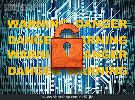 
                Warnung, Angriff, Hacker, Internetkriminalität, Datendiebstahl, Virenschutz                   