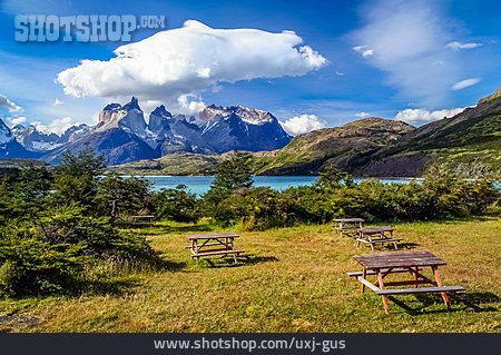 
                Ausblick, Torres Del Paine, Picknick-tisch                   