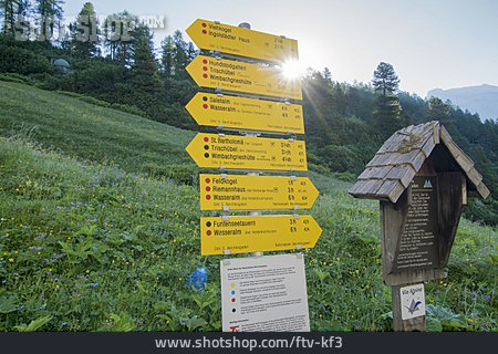 
                Wegweiser, Nationalpark Berchtesgaden, Via Alpina                   