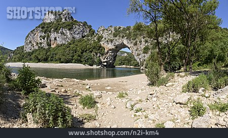 
                Badestelle, Ardèche, Pont D'arc                   