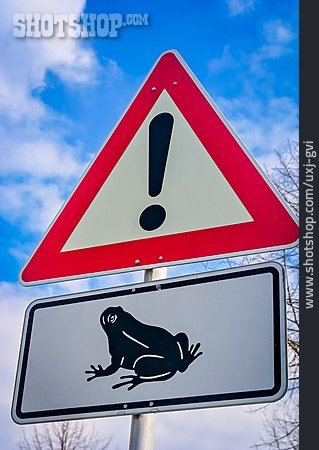 
                Schild, Hinweis, Krötenwanderung                   