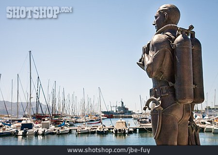 
                Bronzestatue, Kapstadt, False Bay, Fish Hoek                   
