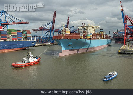 
                Containerschiff, Containerterminal                   
