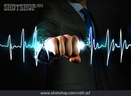
                Geschäftsmann, Energie, Herzfrequenz, Herzschlag, Gesundheitscheck                   