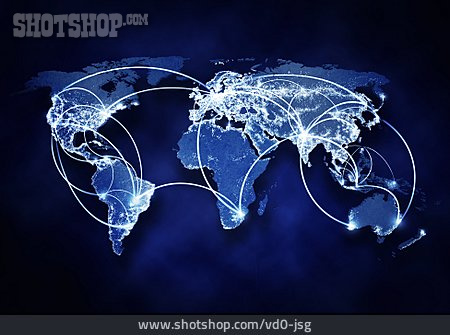 
                Verbindung, Weltkarte, Handelsbeziehungen, Interkontinental                   