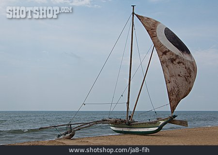 
                Strand, Segelboot, Negombo                   