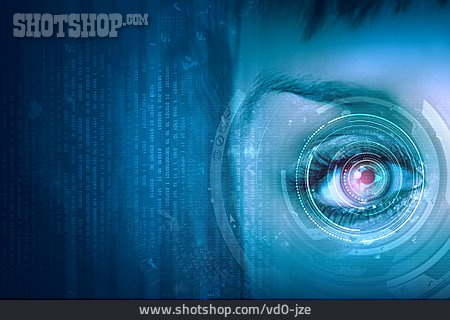 
                Auge, Zukunft, überwachung, Spionage, Identifizierung, Scanner                   