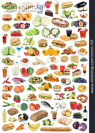 
                Gesunde Ernährung, Fastfood, Speisen                   