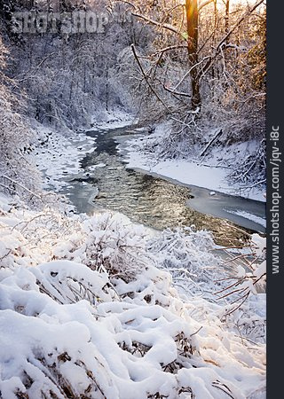 
                Winterlandschaft, Fluss, Kanada, Ontario                   