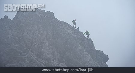 
                Bergsteiger, Schlechtwetter, Nebelhorn                   