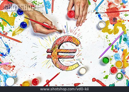 
                Geldgewinn, Einkommen, Kreativ, Eurozeichen                   