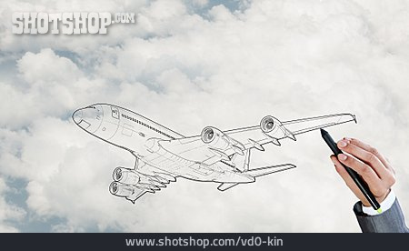 
                Design, Zeichnung, Verkehrsflugzeug                   
