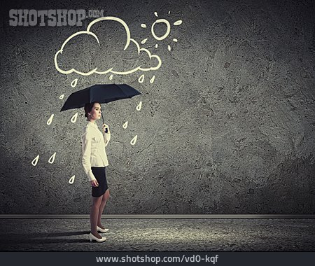 
                Frau, Regen, Regenschirm                   