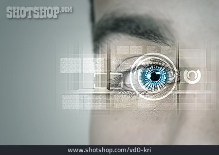 
                Auge, Digital, Information, Cyberspace, Iris-scanner                   