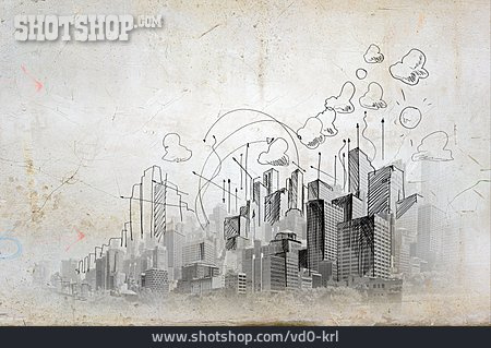 
                Großstadt, Entwurf, Technische Zeichnung                   