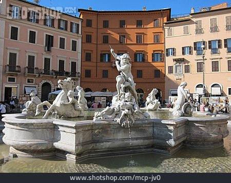 
                Brunnen, Piazza Navona, Fontana Del Moro                   
