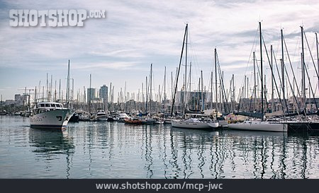 
                Segelboot, Barcelona, Yachthafen                   