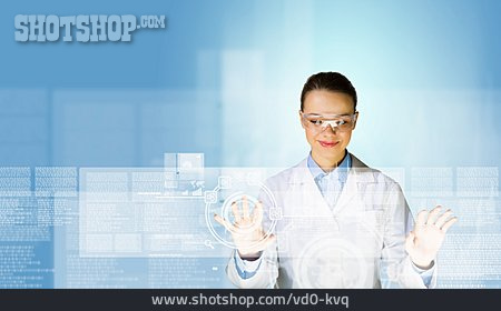 
                Wissenschaft, Digital, Touchscreen, Labor, Wissenschaftlerin                   