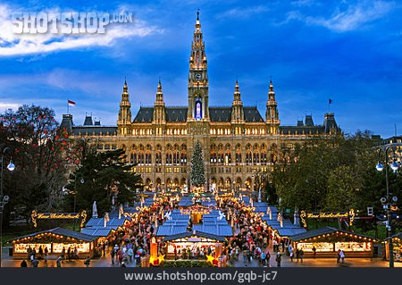 
                Rathaus, Wien, Weihnachtsmarkt, Christkindlmarkt                   