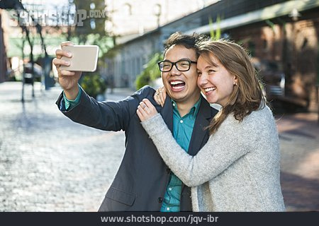 
                Paar, Glücklich, Selfie                   