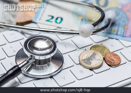 
                Geld, Tastatur, Stethoskop, E-health                   