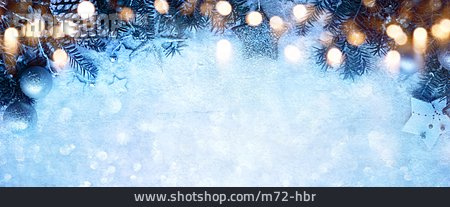 
                Schnee, Tannenzweige, Lichtpunkte                   