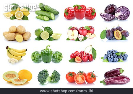 
                Obst, Gemüse, Früchte, Collage                   
