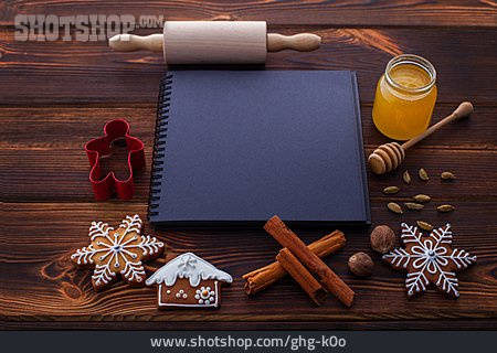 
                Weihnachtsbäckerei, Lebkuchen, Rezeptbuch                   
