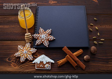 
                Weihnachtsbäckerei, Lebkuchen, Ringbuch                   