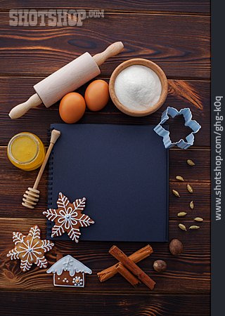 
                Weihnachtsbäckerei, Lebkuchen, Rezeptbuch                   