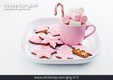 
                Weihnachtskekse, Zuckerstange, Marshmallow                   