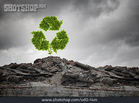
                Umweltzerstörung, Umweltschutz, Wiederverwertung, Recyclingsymbol                   