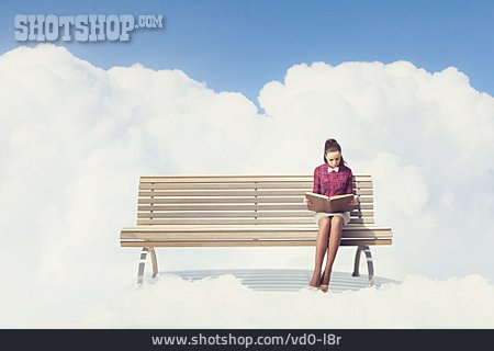 
                Woman, Book, Reading, Bench                   