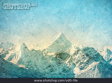 
                Gebirge, Retro, Postkarte                   