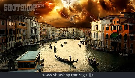 
                Gewitter, Venedig, Gondoliere                   