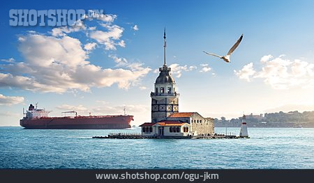 
                Leuchtturm, Schiffsverkehr, Istanbul, Leanderturm                   