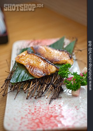
                Fischgericht, Kabeljau, Japanische Küche, Teppanyaki                   